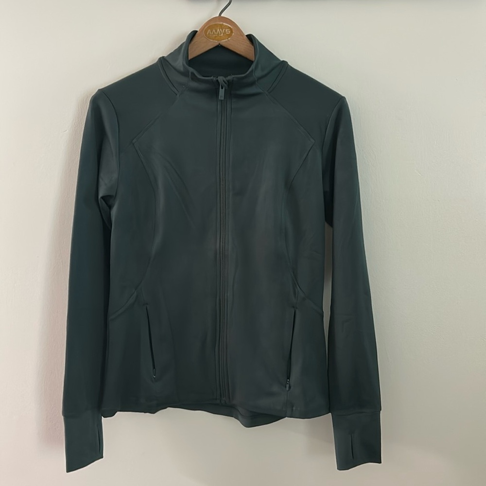Hunter green All in Motion zip jacket.
